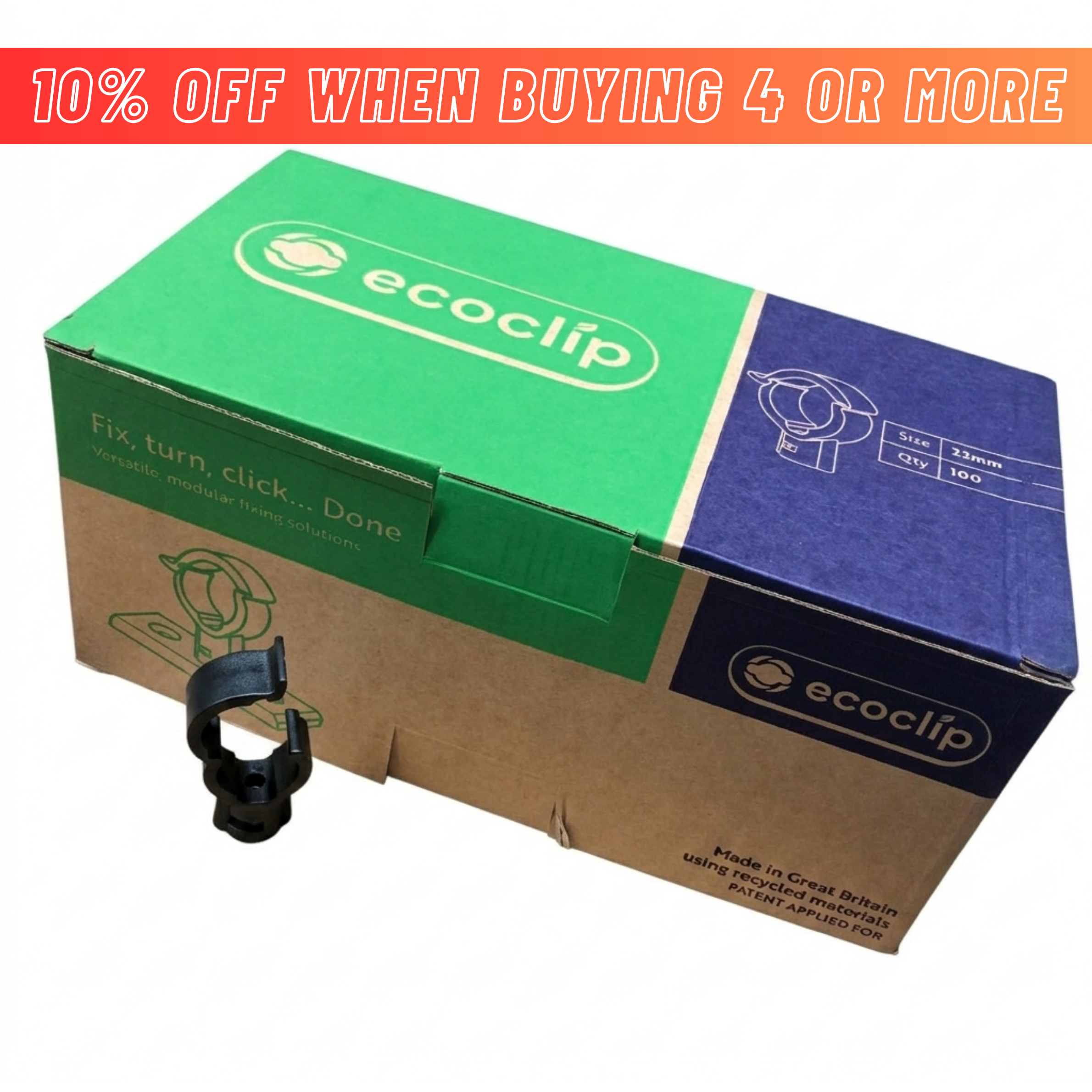Ecoclip Camlock Pipe Clip Black (Eco Clip)