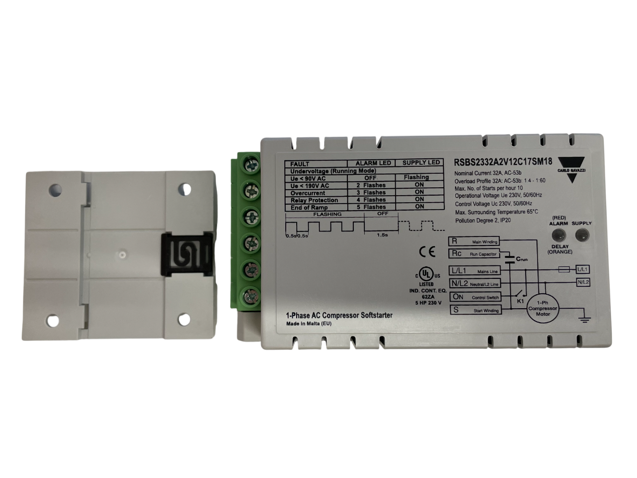 Carlo Gavazzi - 1-Phase Soft Starter - RSBS2332A2V12C17SM18
