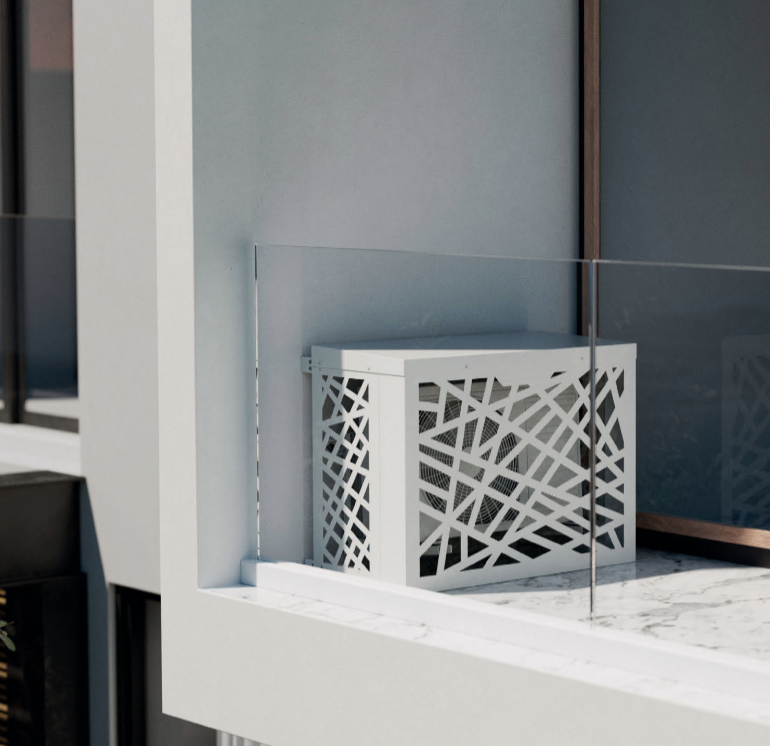 Decorative metal for a Heat Pump