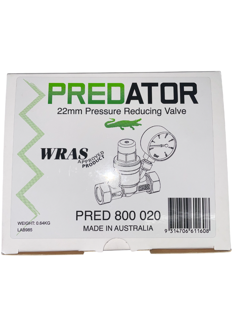 Reliance Predator Pressure Reducing Valve 22mm - PRED800020