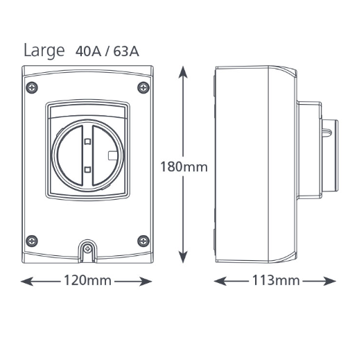 Isolator Large 63 Amp 4 Pole - AX6004/2