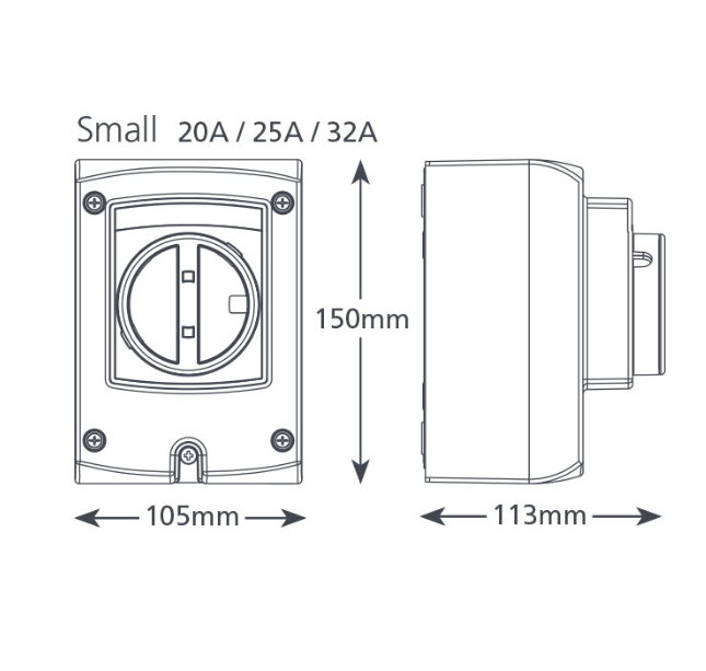 Isolator Small 32 Amp 4 Pole - AX6002/2