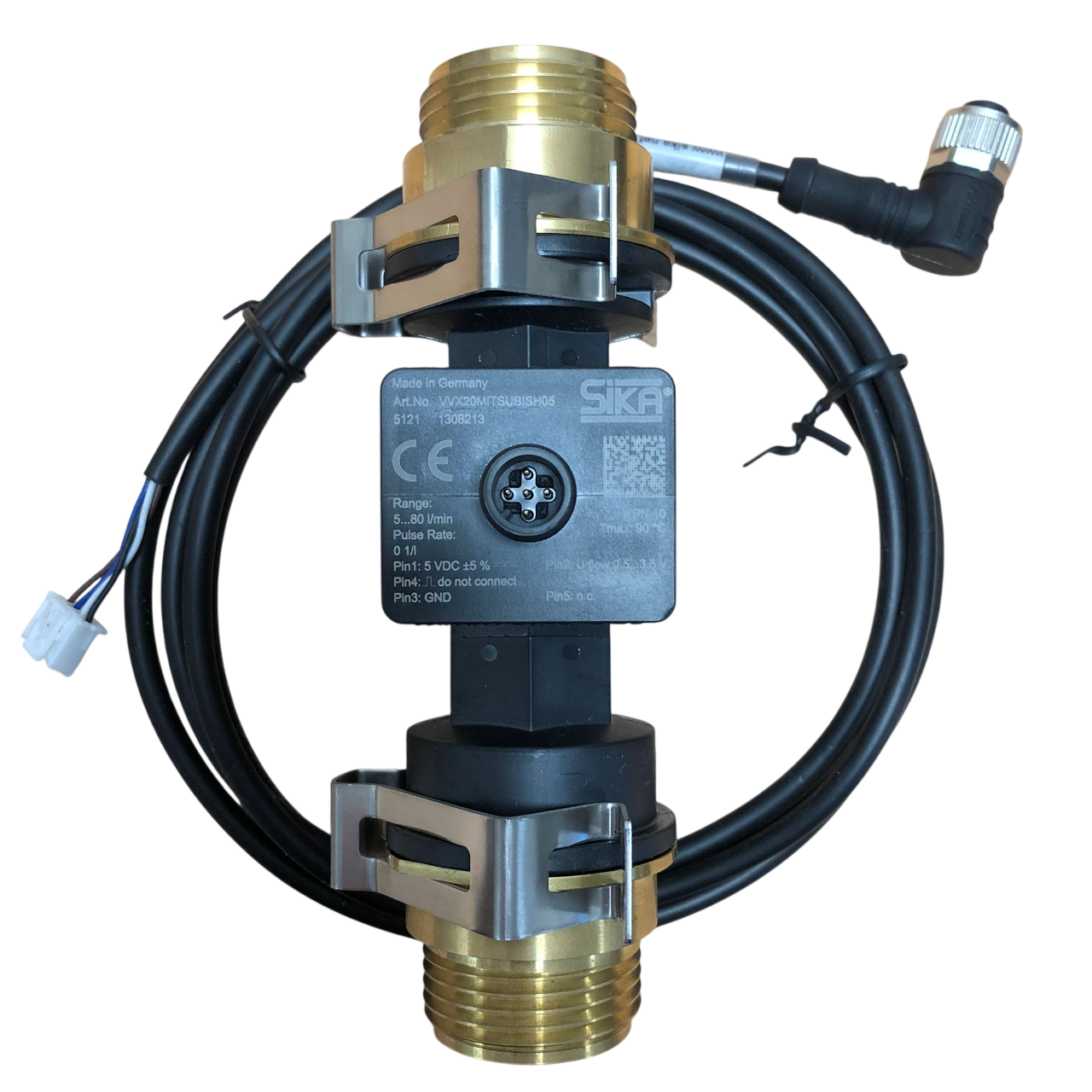 Mitsubishi_Flow_Sensor with Brass connectors and clips