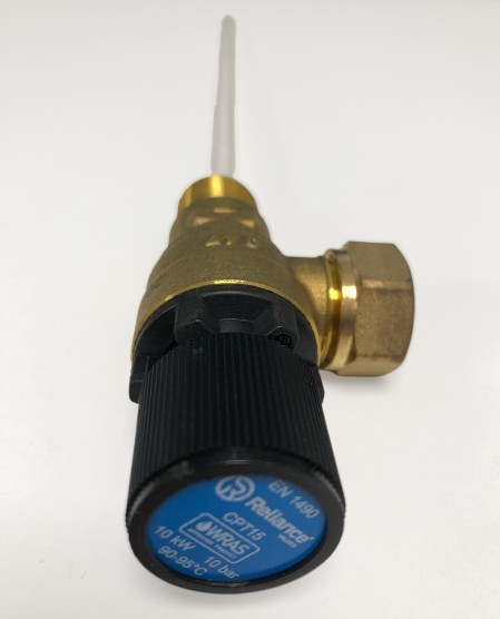Reliance RWC 15mm Pressure & Temperature Relief Valve 195mm Probe 10 Bar PTEM540110