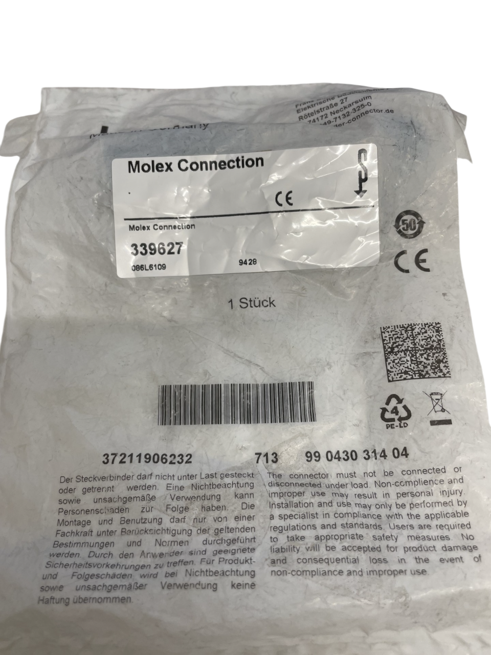 Stiebel Eltron / Thermia - Molex Female 4P Screw Connector - 086L6109