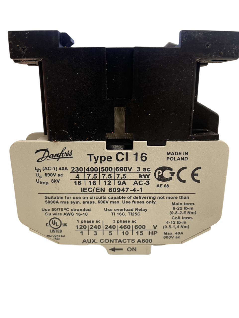 Danfoss Contactor CI 16 - 037H0041-13