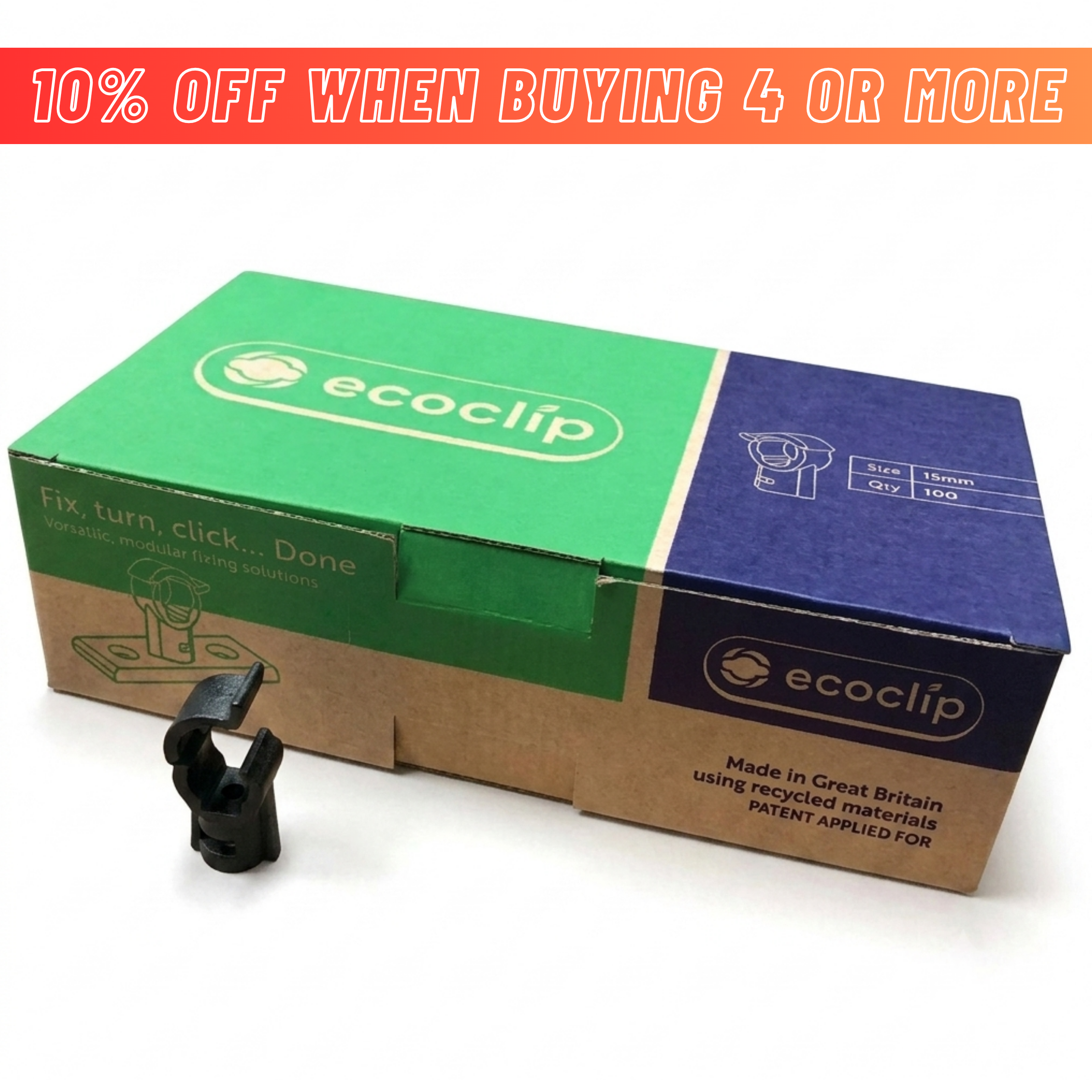 Ecoclip Camlock Pipe Clip Black (Eco Clip)