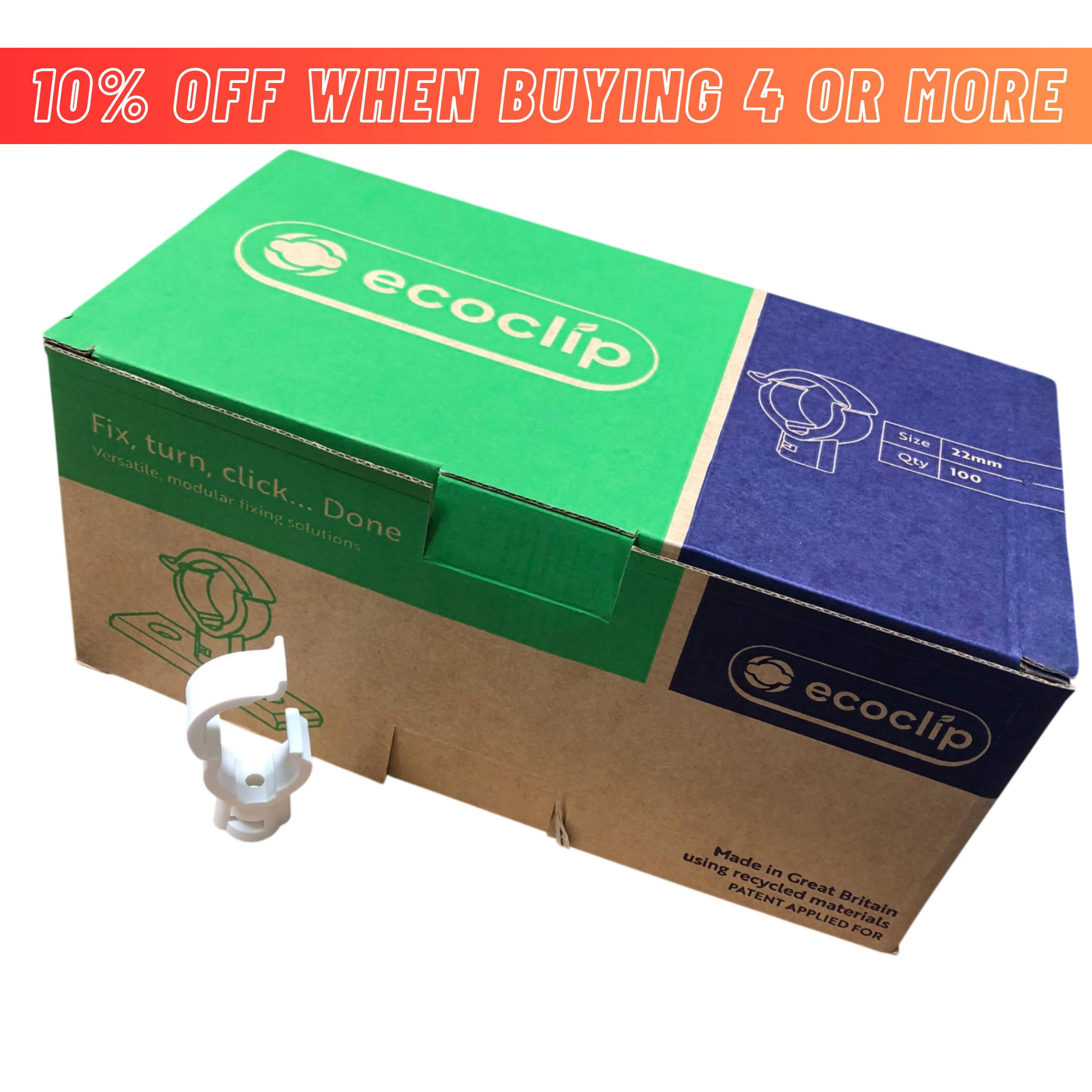 Ecoclip Camlock Pipe Clip White (Eco Clip)