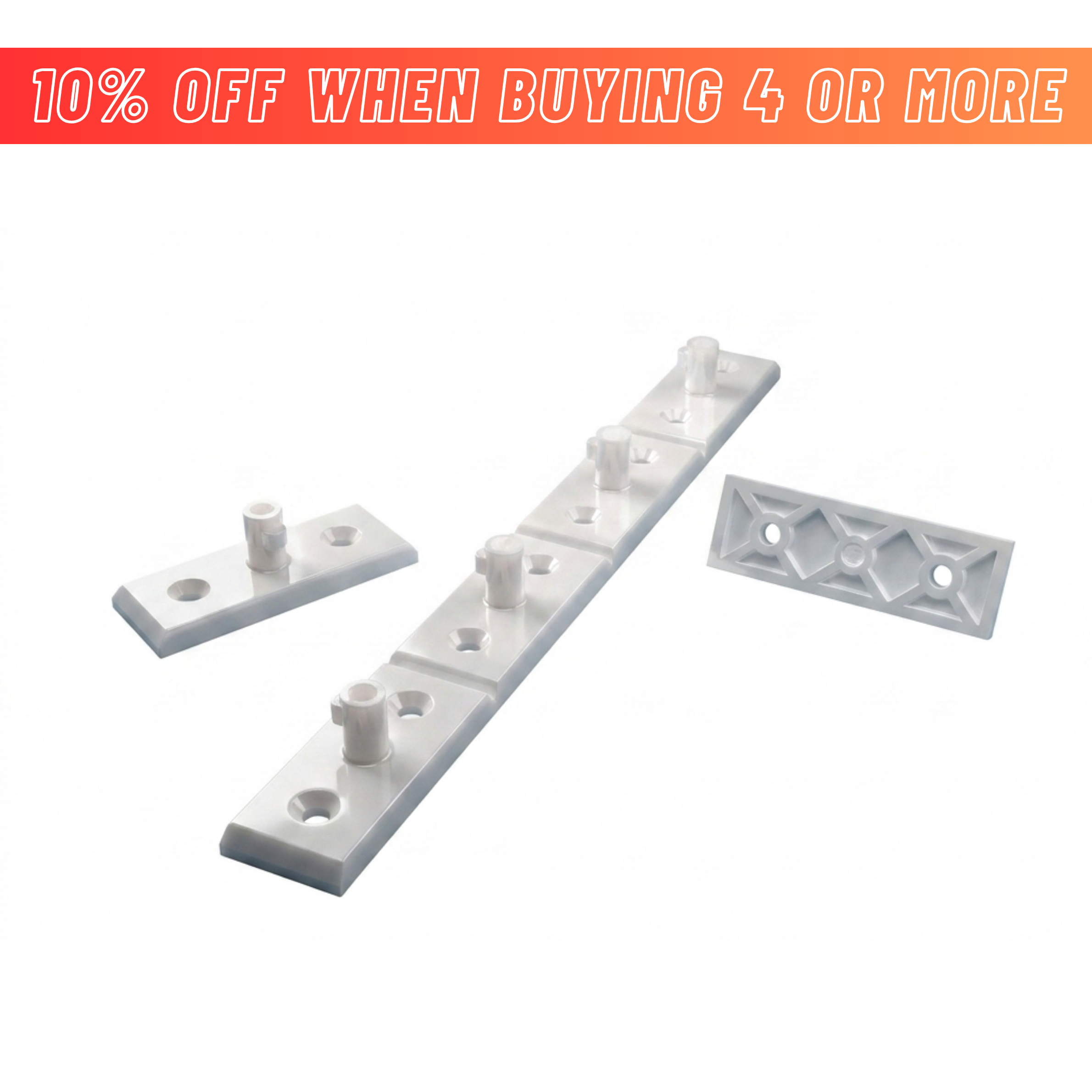 Ecoclip Base Plate White (Eco Clip) Pack of 100