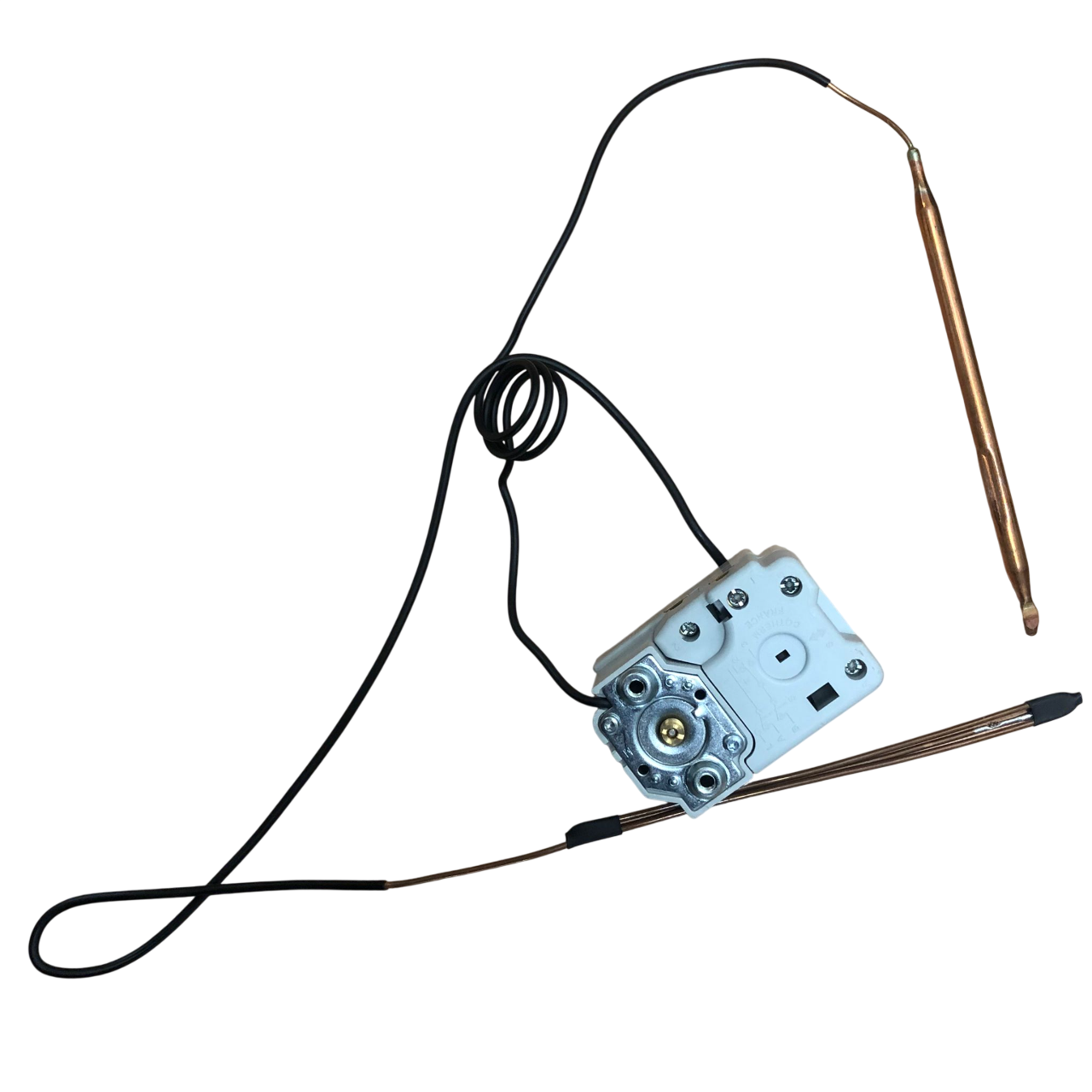 Grey box with two copper sensors coated with black